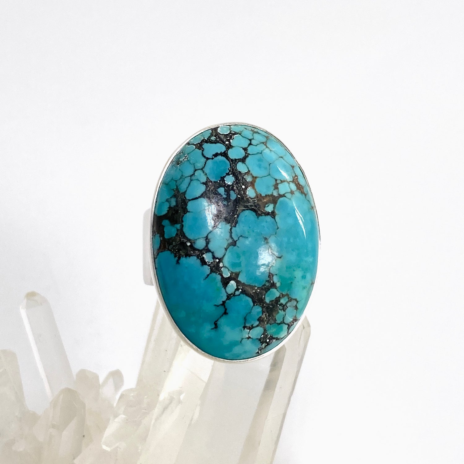Tibetan Turquoise Oval Cabochon Ring Size 9 KRGJ3412