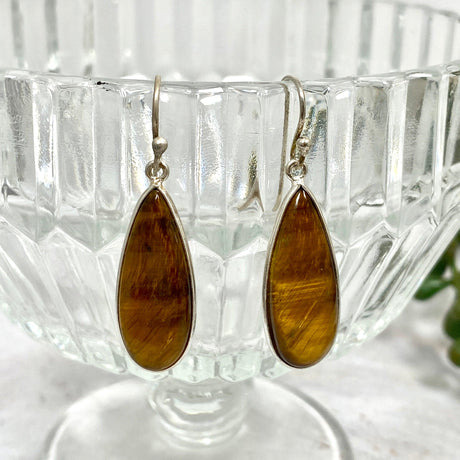 Tiger's Eye teardrop earrings E2456 KEGJ955 - Nature's Magick