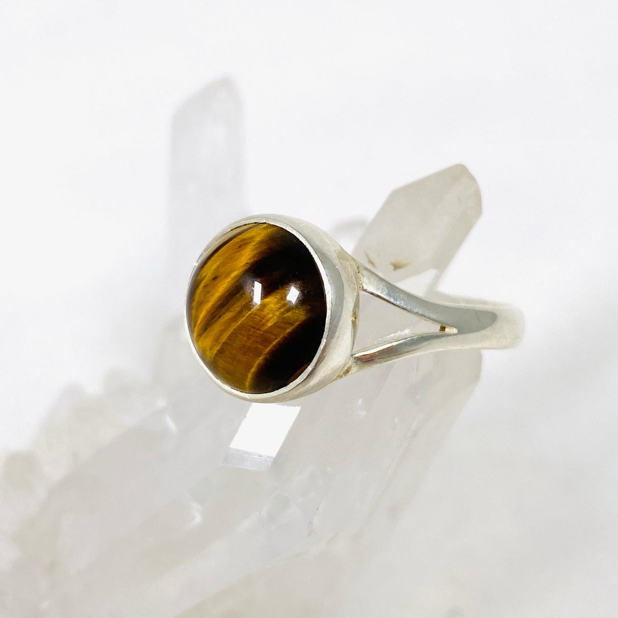 Tigers Eye Round Ring Size 9 KRGJ3122 - Nature's Magick