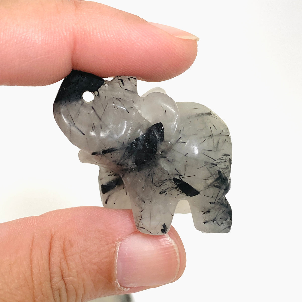Tourmalinated Quartz Elephant TQE
