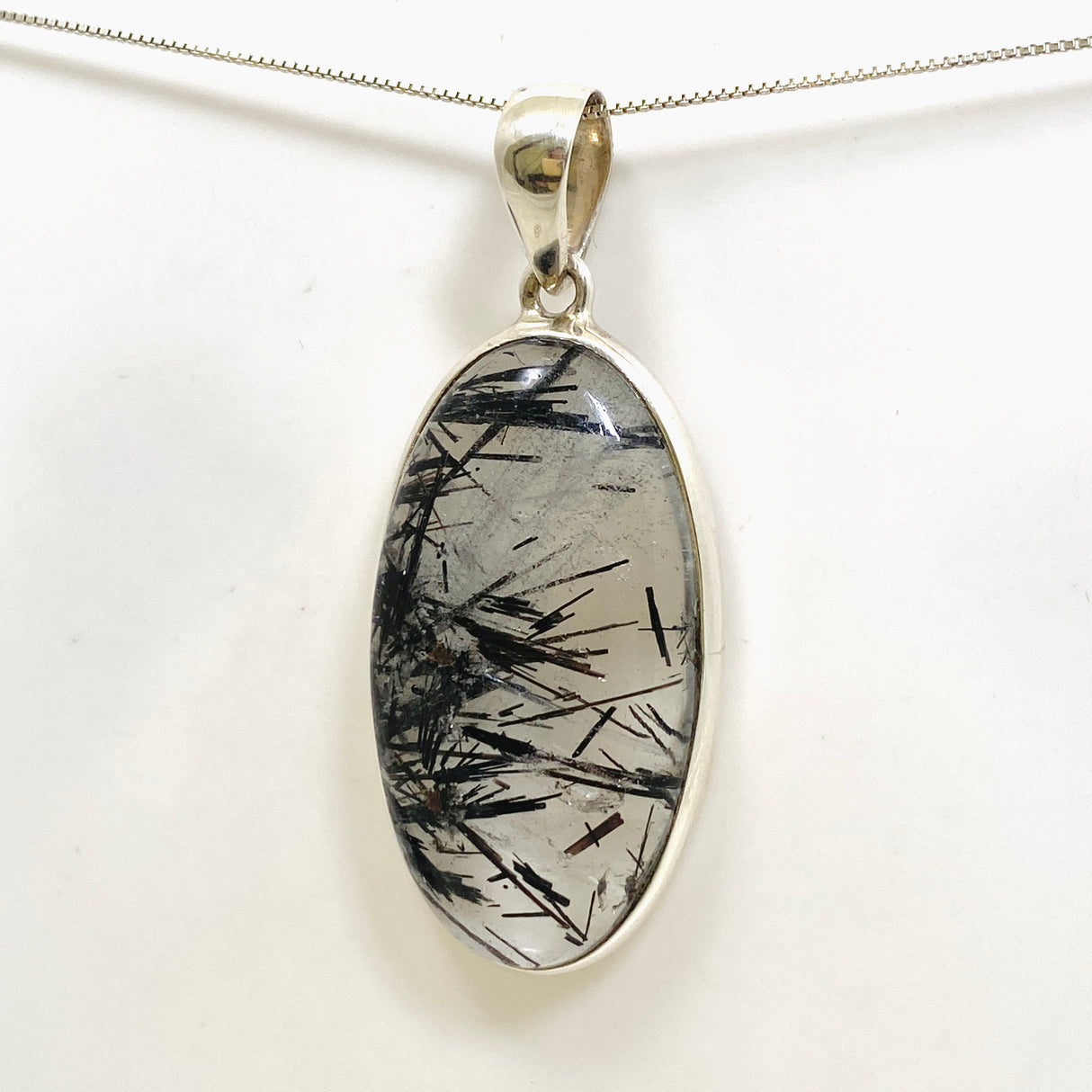 Tourmalinated Quartz Oval Cabochon Pendant PPGJ1074