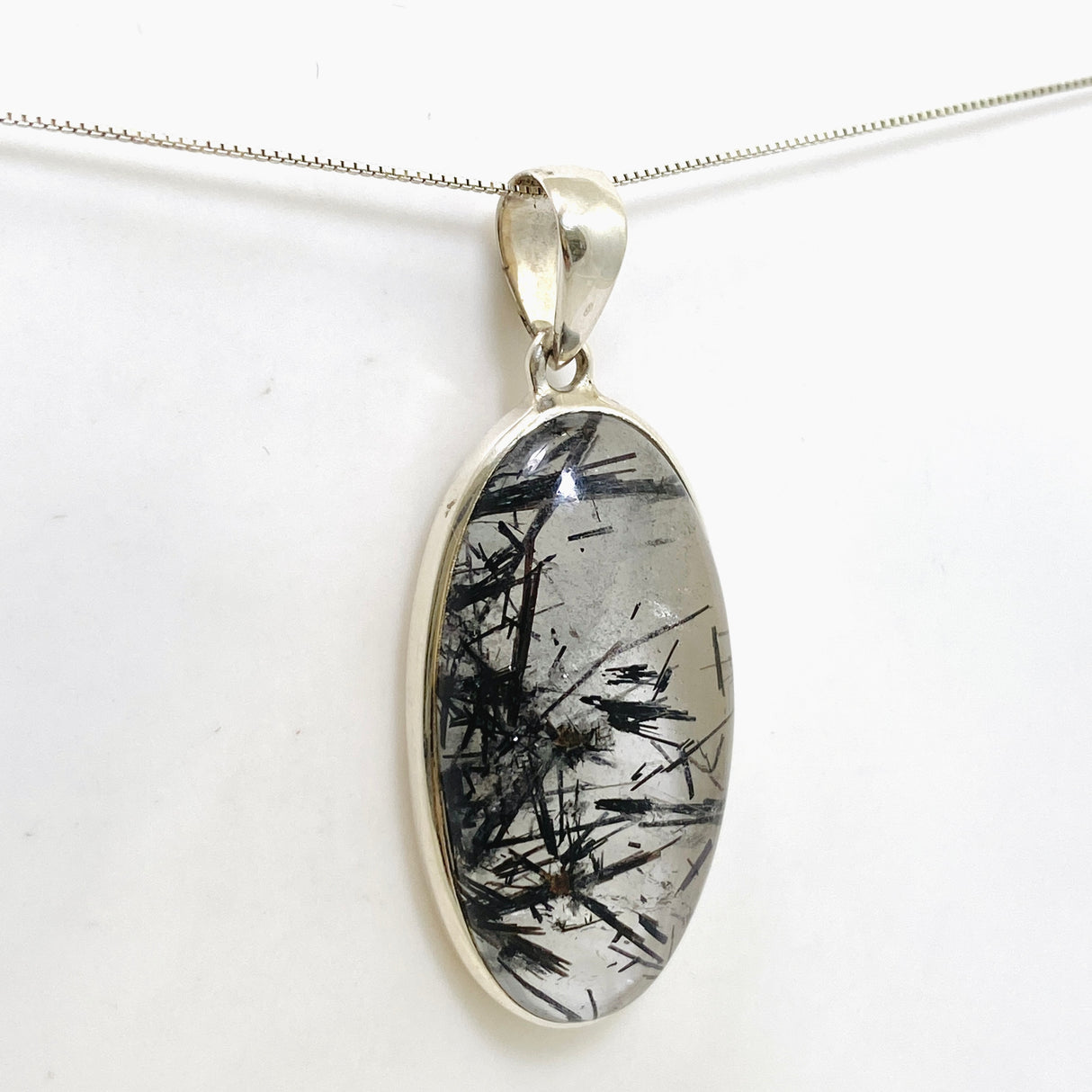 Tourmalinated Quartz Oval Cabochon Pendant PPGJ1074