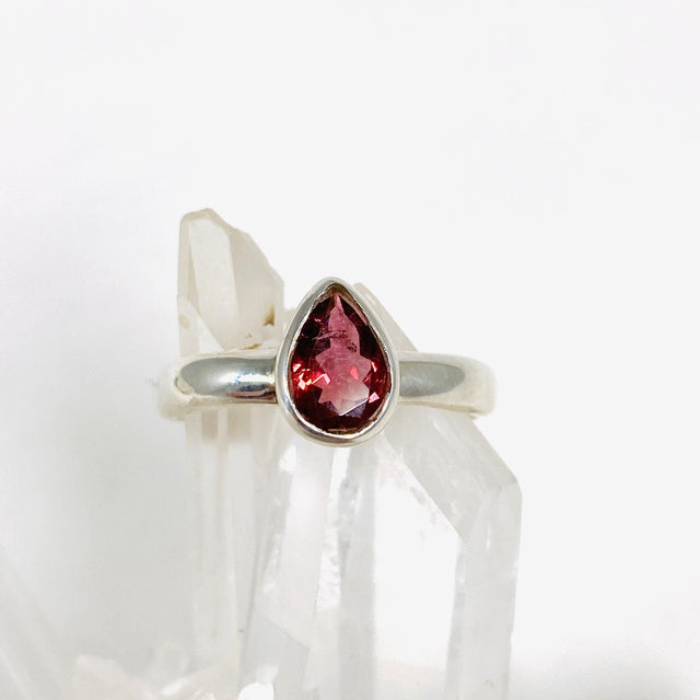 Tourmaline Teardrop Faceted Ring Size 8.5 PPGJ311 - Nature's Magick