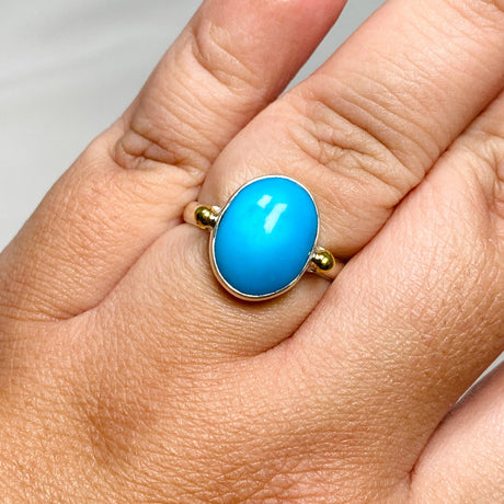 Turquoise Oval Ring with Brass Accents KRGJ3216 - Nature's Magick