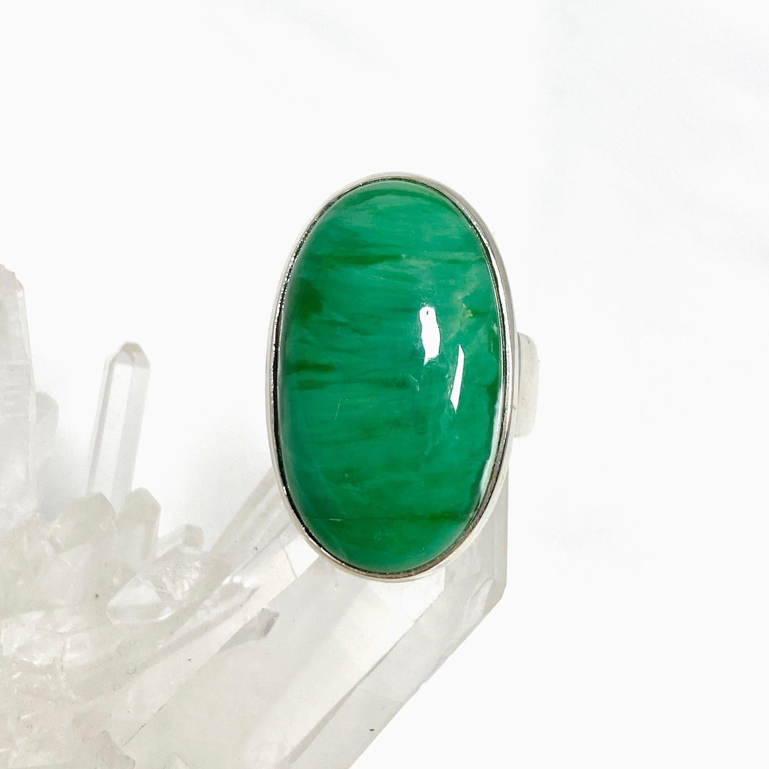 Variscite Oval Ring Size 7.5 PRGJ465 - Nature's Magick