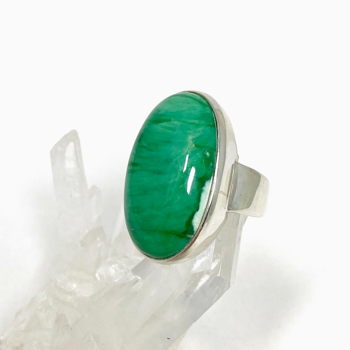 Variscite Oval Ring Size 7.5 PRGJ465 - Nature's Magick