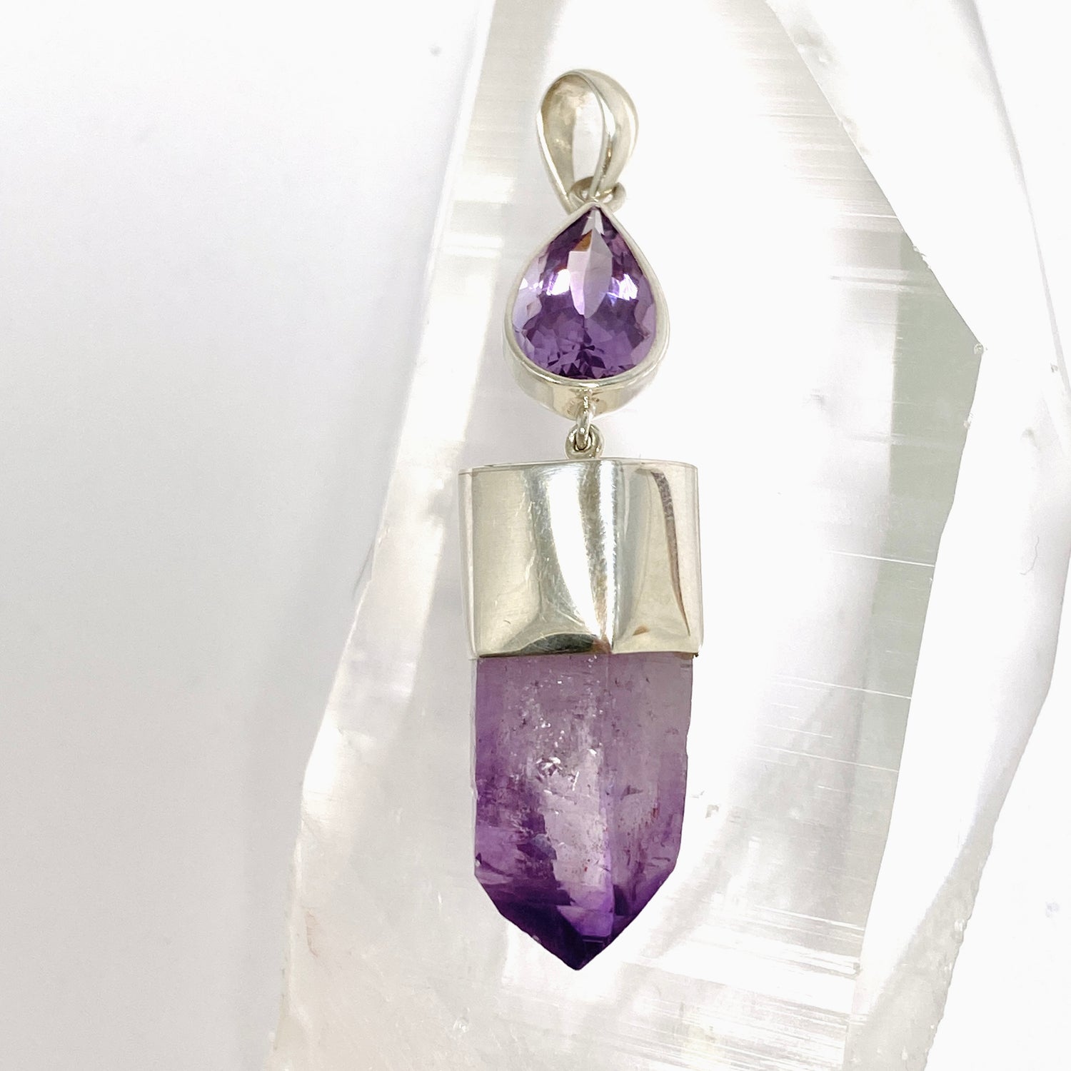 Vera Cruz Amethyst and Faceted Amethyst Pendant BTP-87
