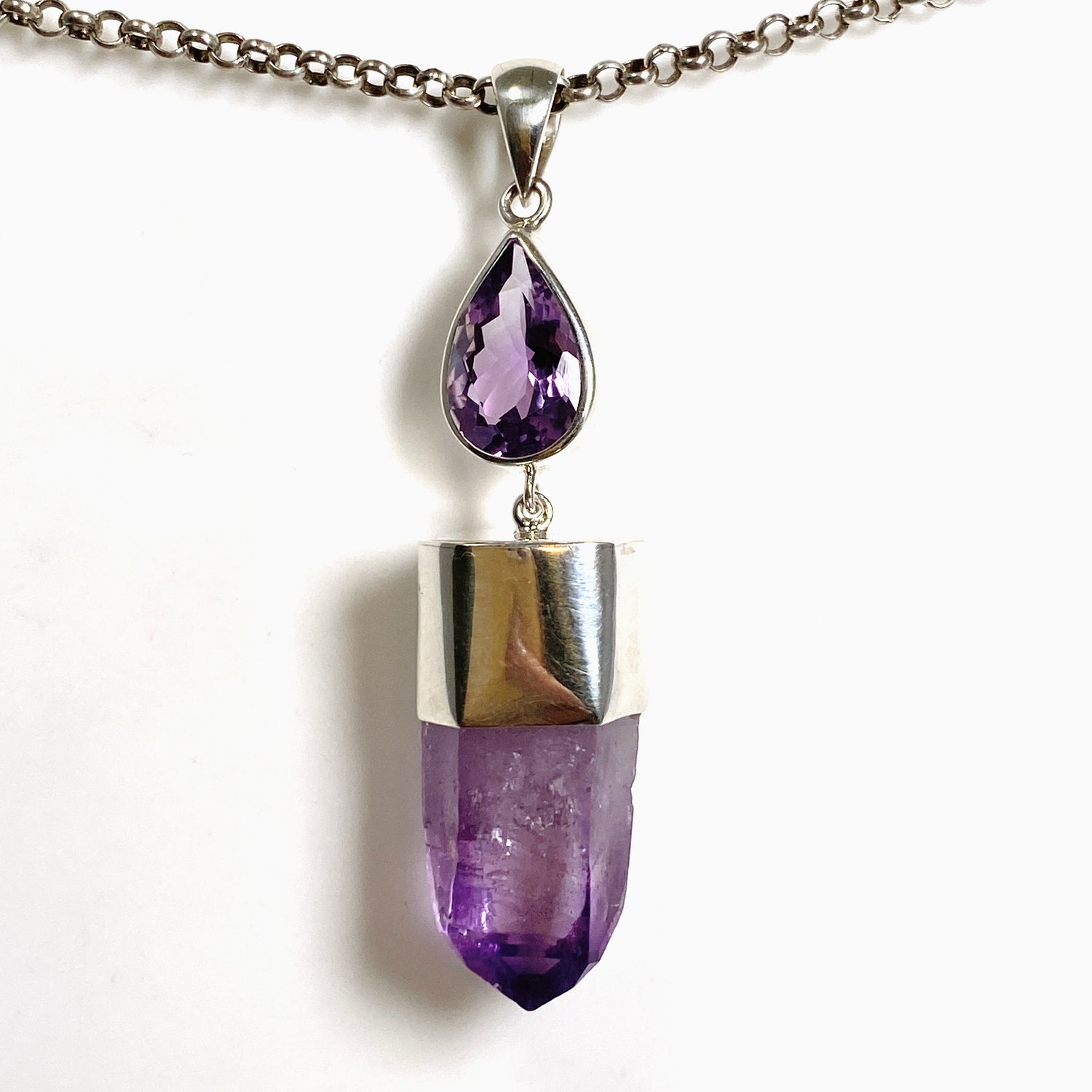Vera Cruz Amethyst and Faceted Amethyst Pendant BTP-87