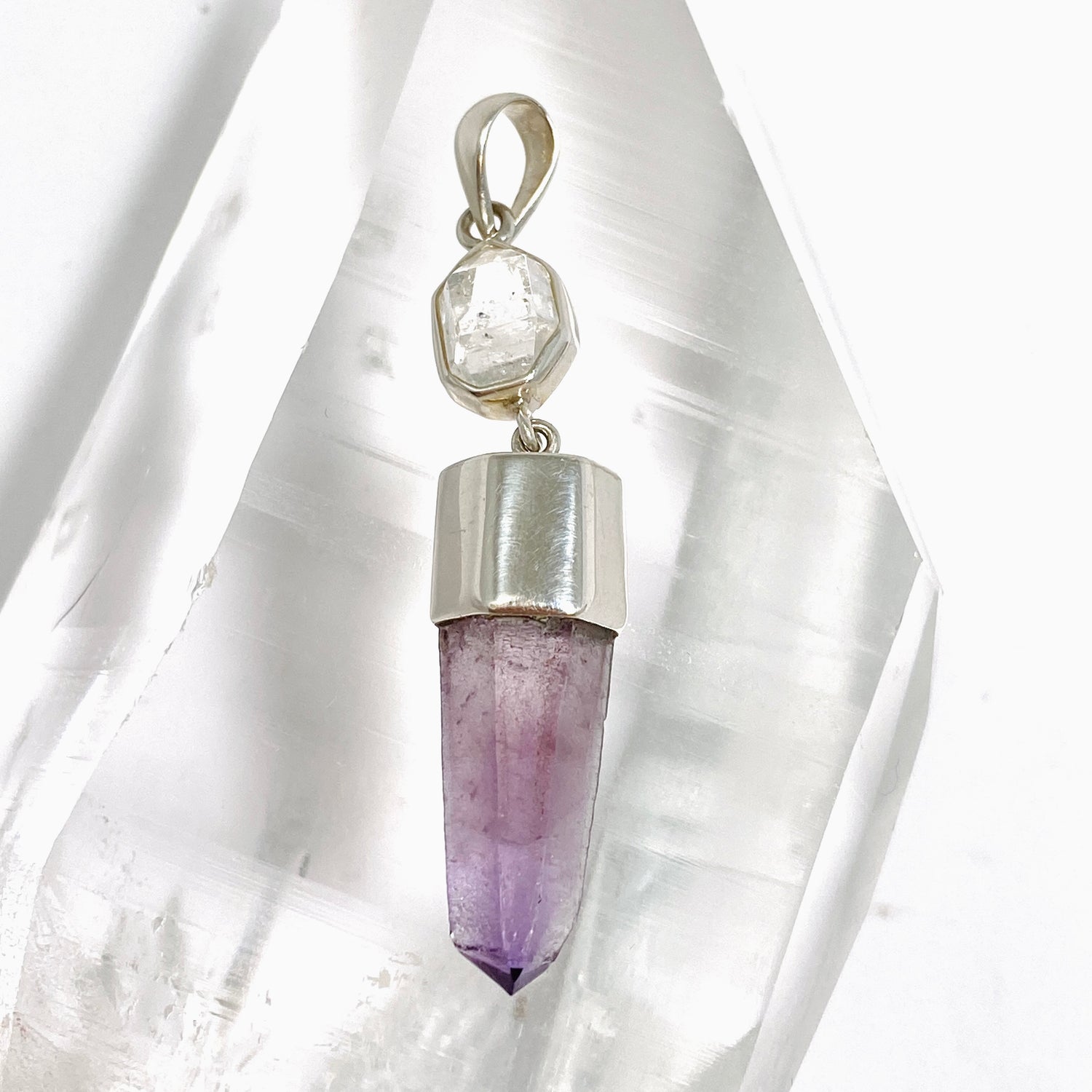 Vera Cruz Amethyst and Herkimer Diamond Pendant BTP-86
