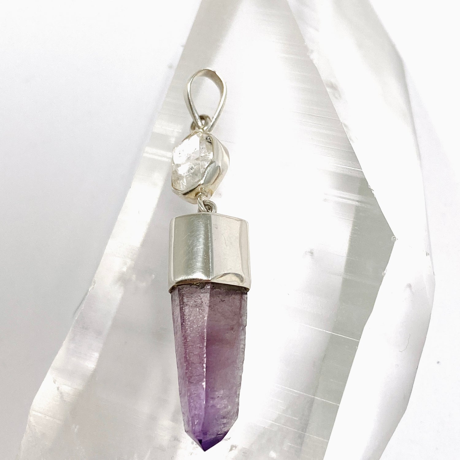 Vera Cruz Amethyst and Herkimer Diamond Pendant BTP-86