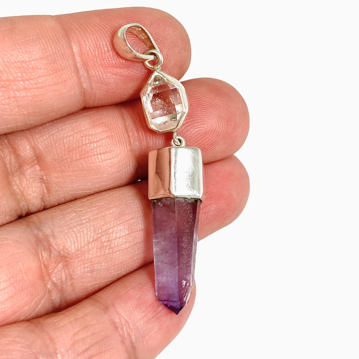 Vera Cruz Amethyst and Herkimer Diamond Pendant BTP-86