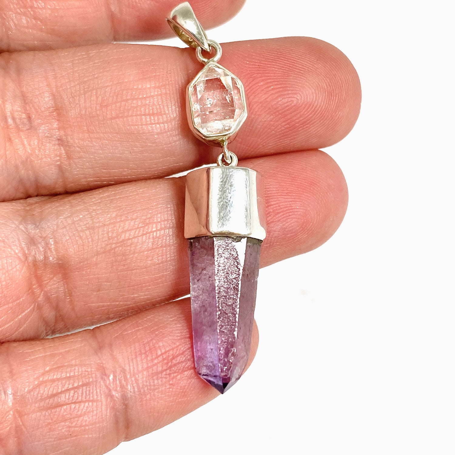 Vera Cruz Amethyst and Herkimer Diamond Pendant BTP-86