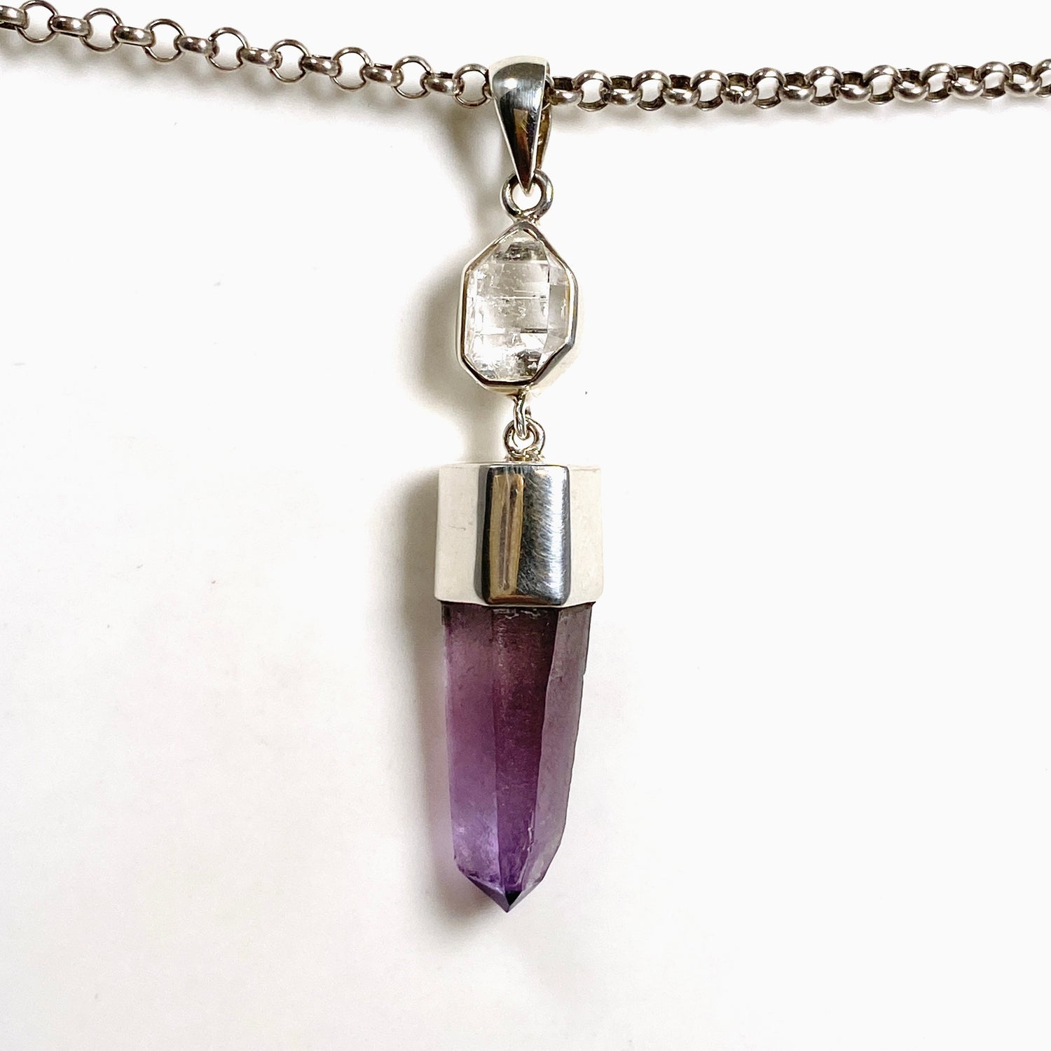 Vera Cruz Amethyst and Herkimer Diamond Pendant BTP-86