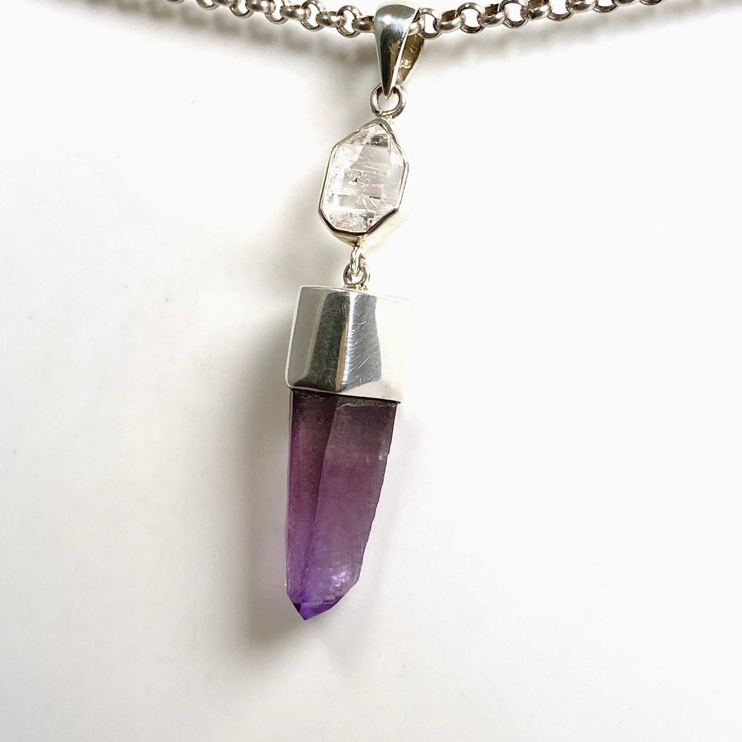 Vera Cruz Amethyst and Herkimer Diamond Pendant BTP-86