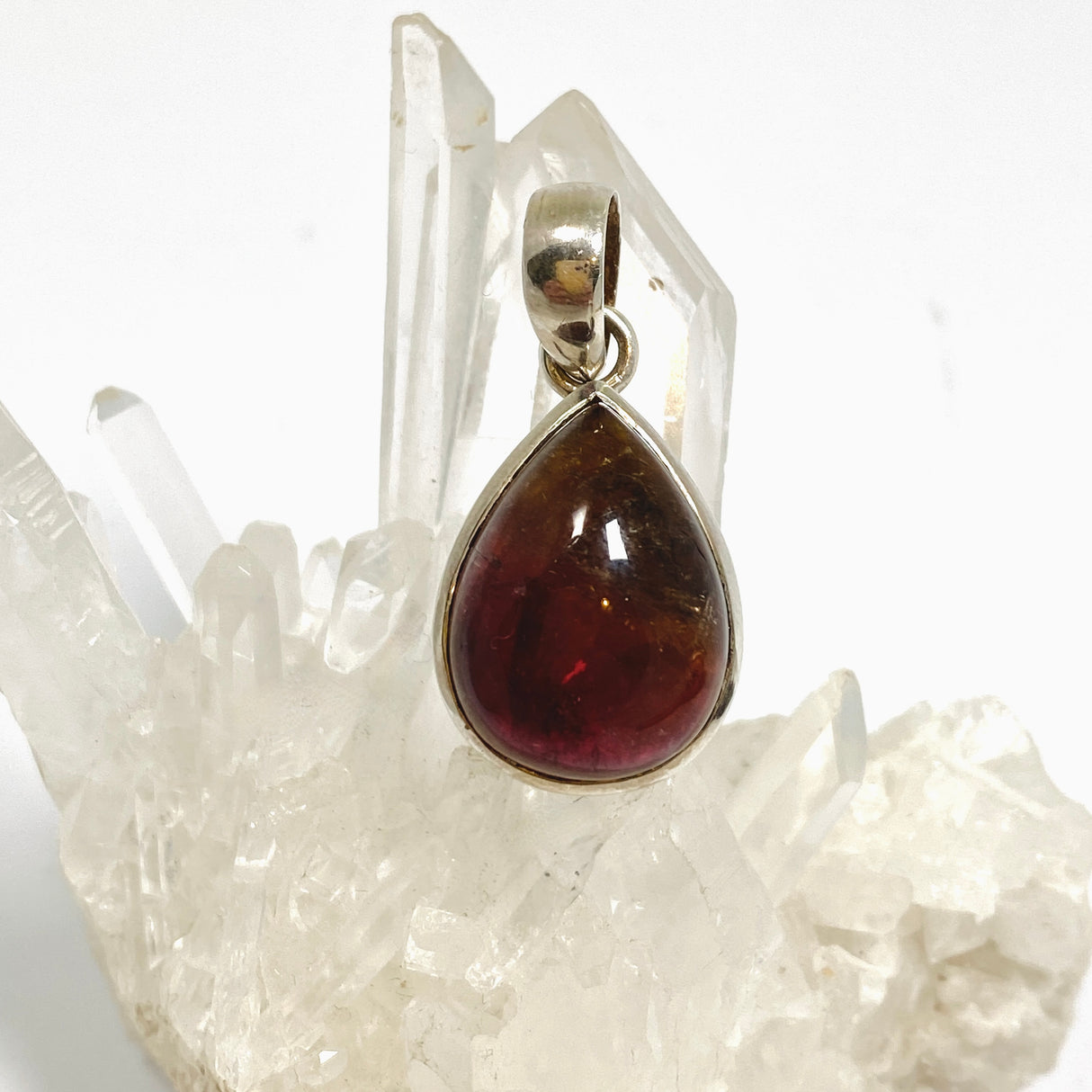 Watermelon Tourmaline Teardrop Cabochon Pendant CP500-TRM