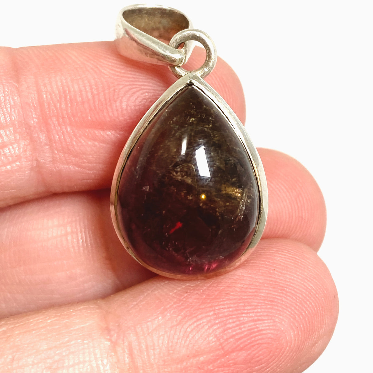 Watermelon Tourmaline Teardrop Cabochon Pendant CP500-TRM