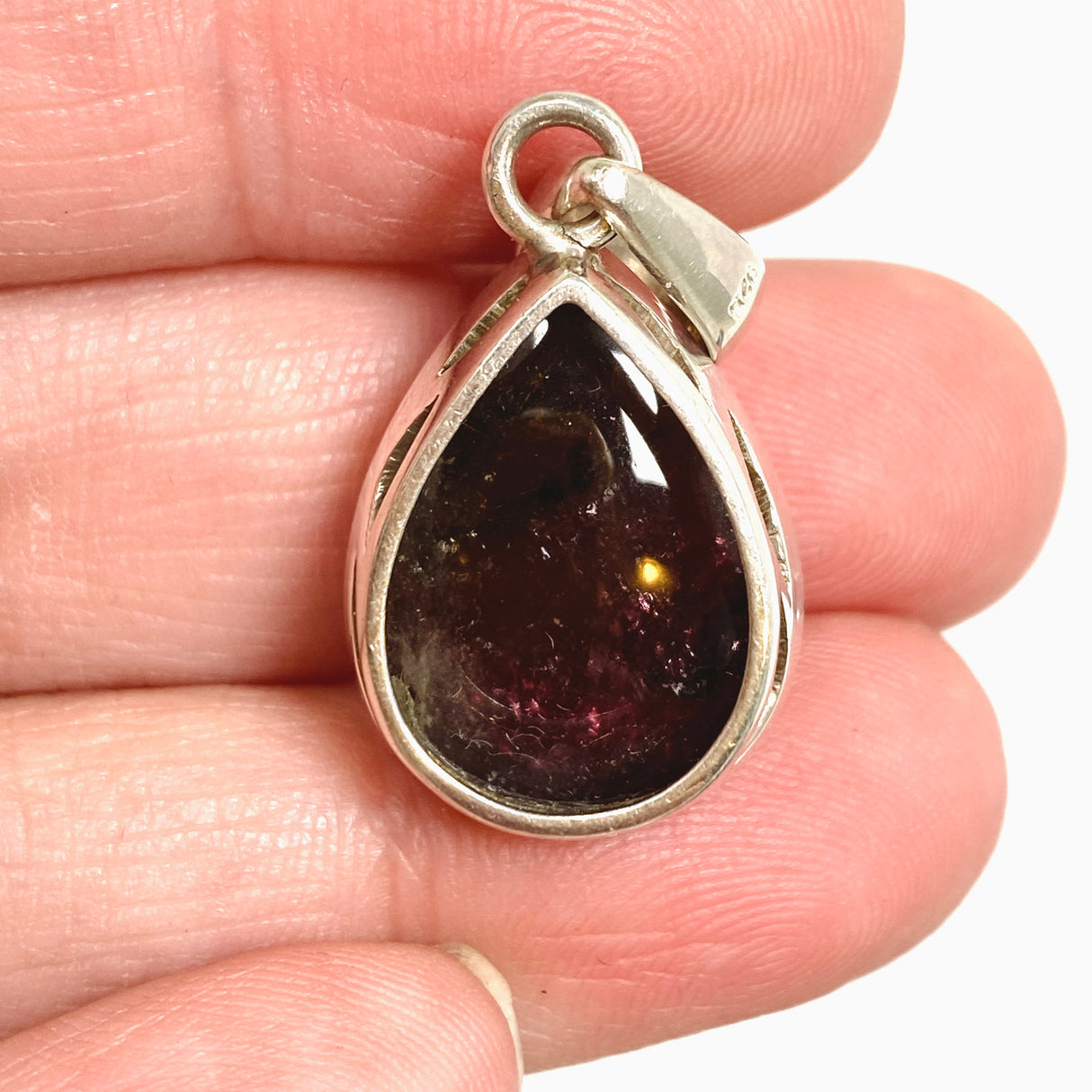 Watermelon Tourmaline Teardrop Cabochon Pendant CP500-TRM
