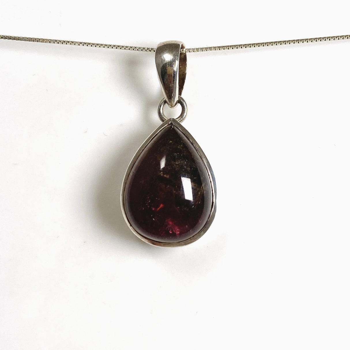 Watermelon Tourmaline Teardrop Cabochon Pendant CP500-TRM