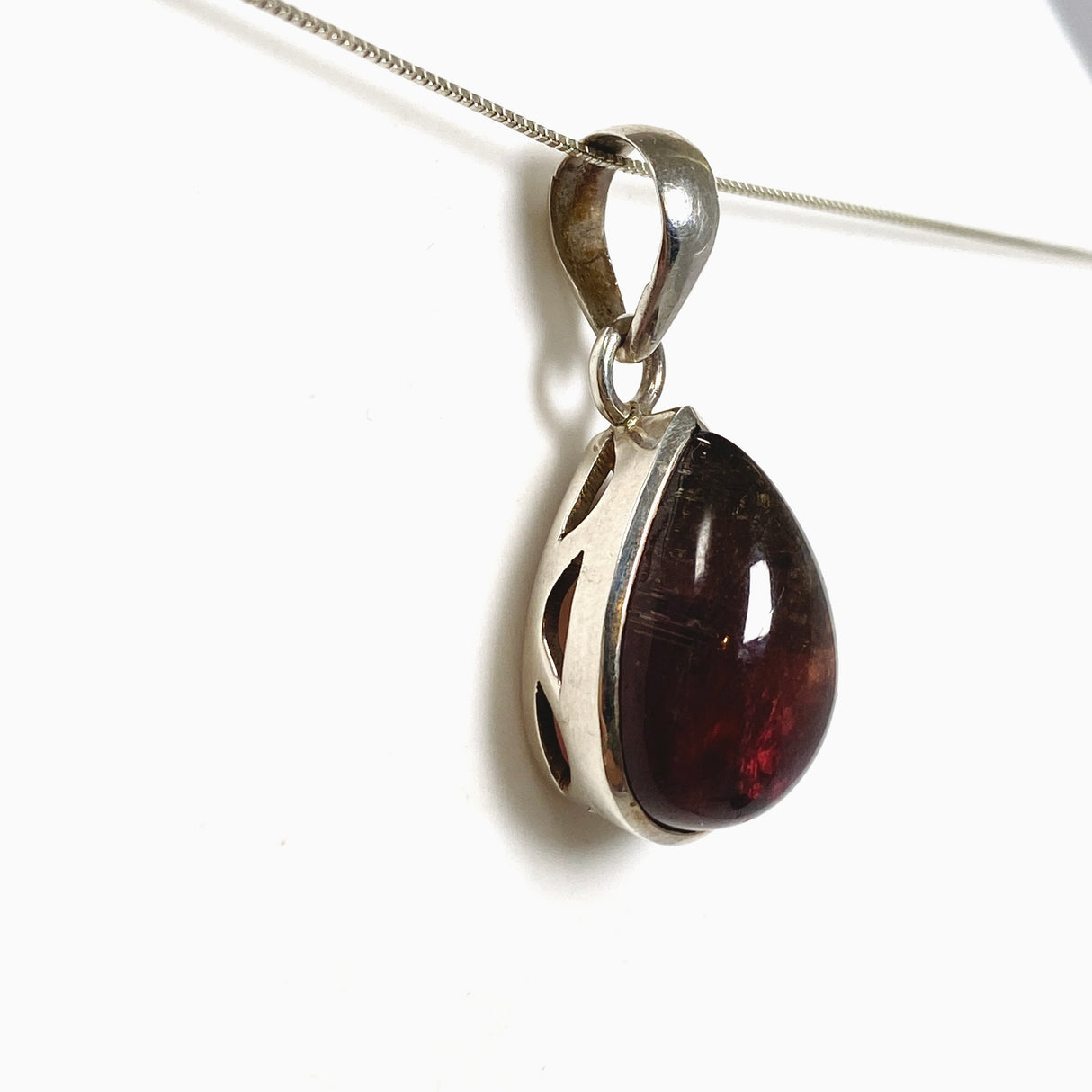 Watermelon Tourmaline Teardrop Cabochon Pendant CP500-TRM