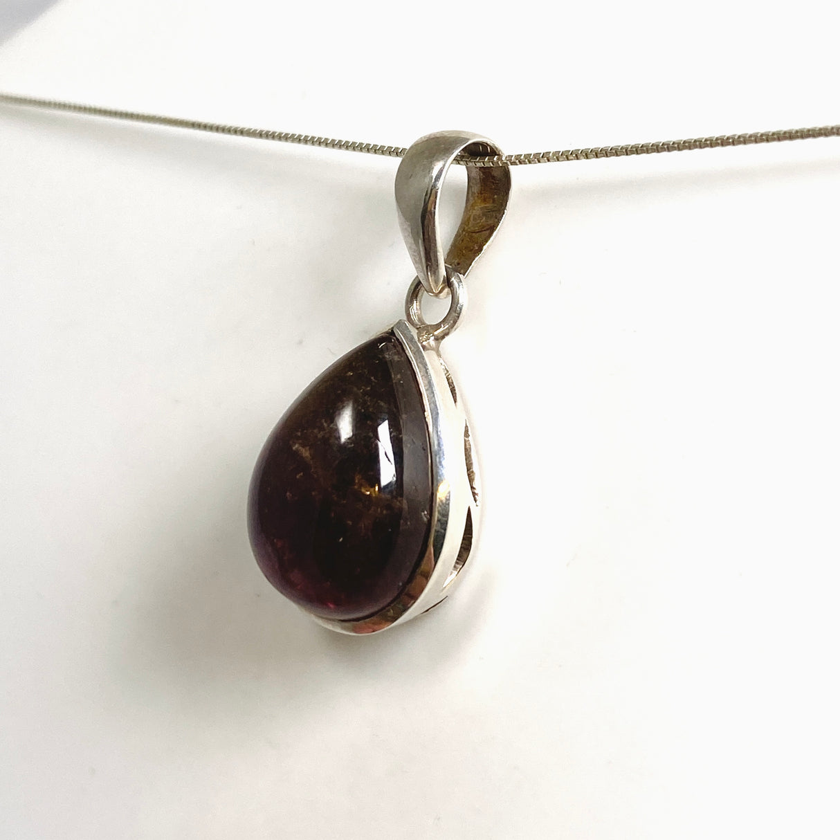 Watermelon Tourmaline Teardrop Cabochon Pendant CP500-TRM