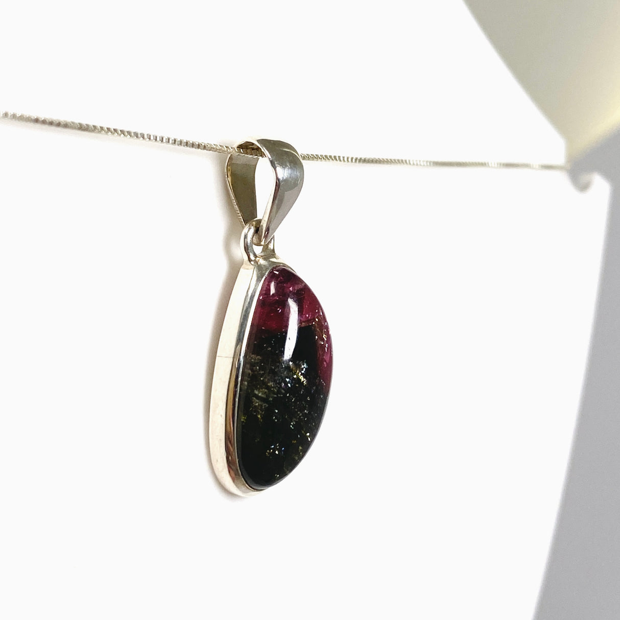 Watermelon Tourmaline Freeform Cabochon Pendant PPGJ1173