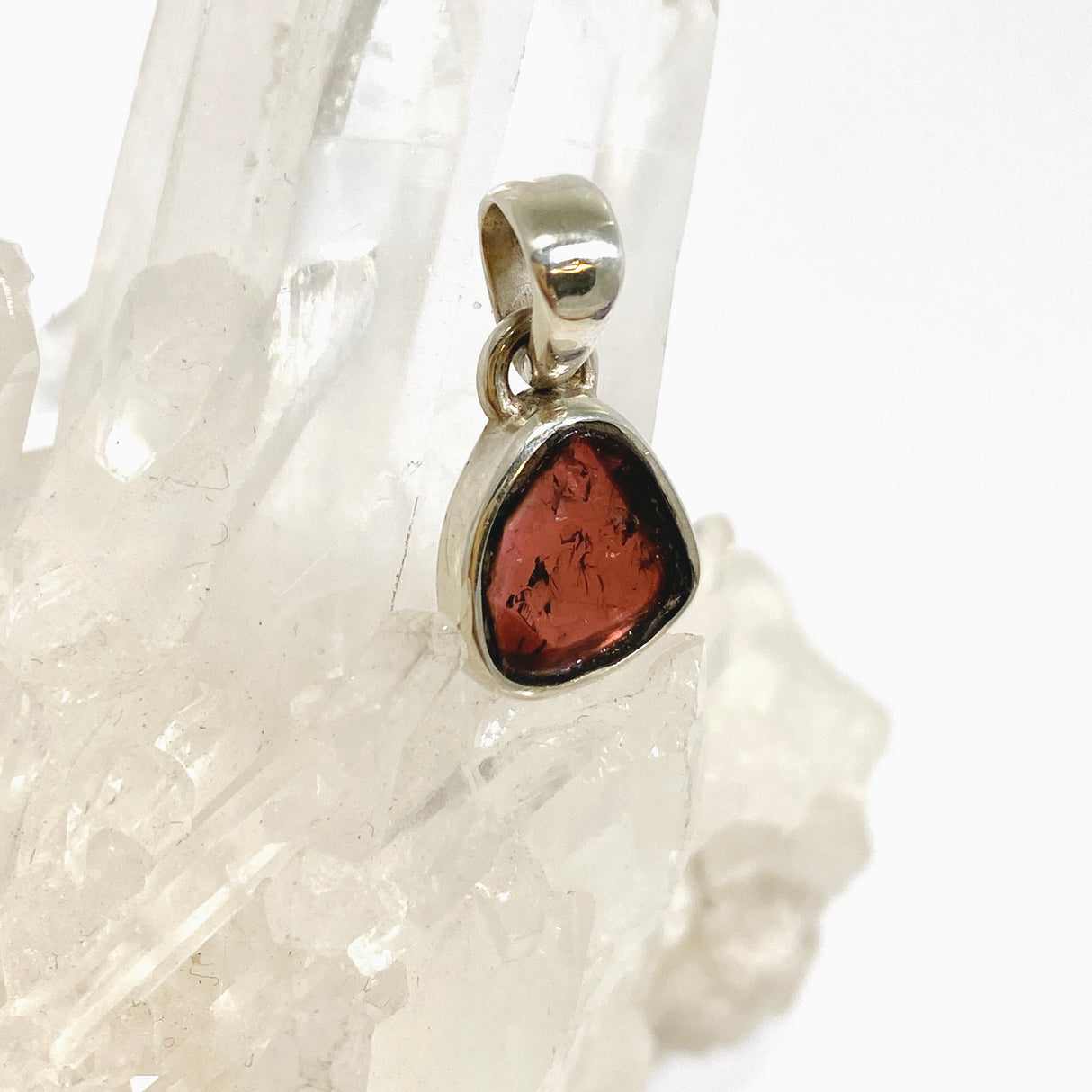 Watermelon Tourmaline Freeform Slice Pendant PPGJ1162