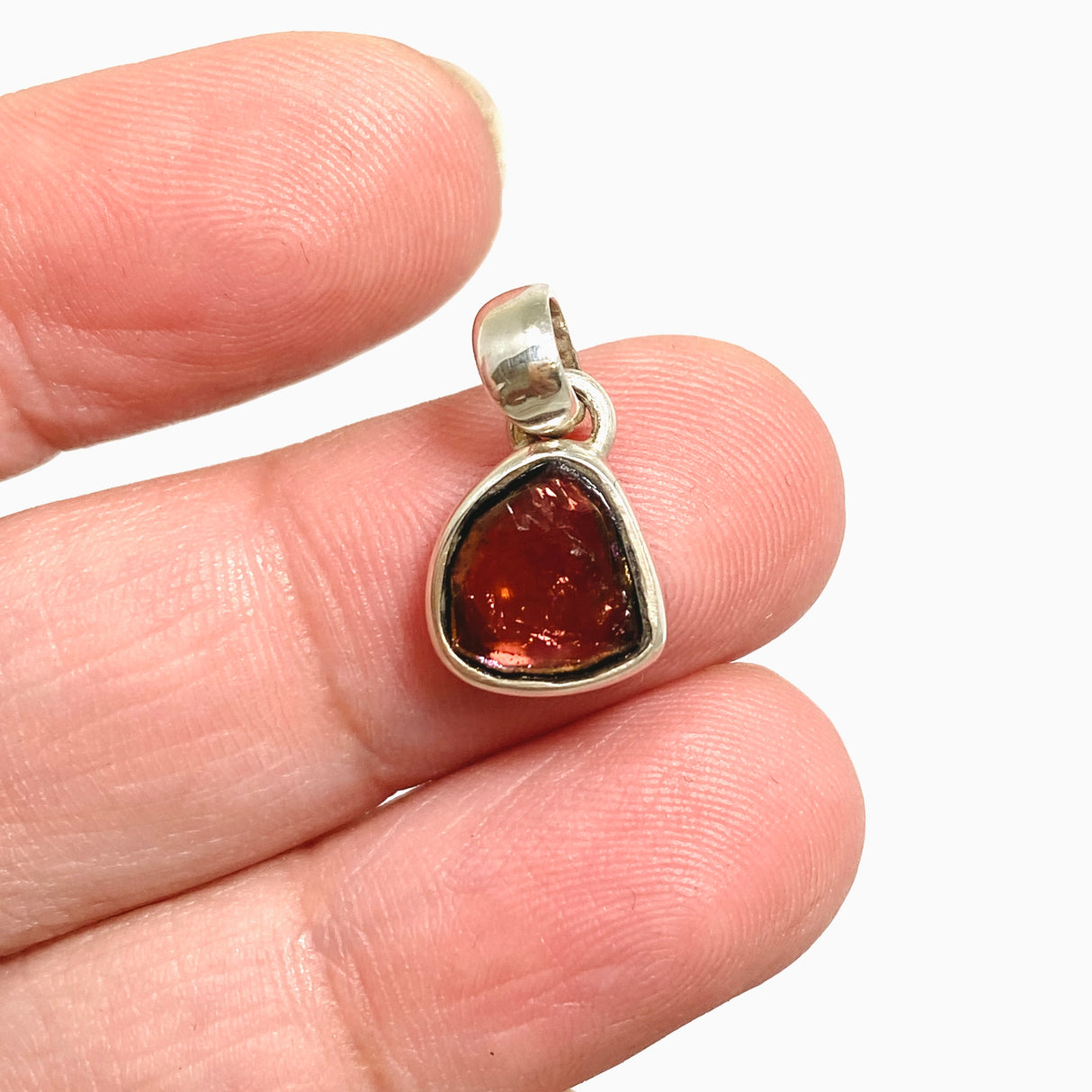 Watermelon Tourmaline Freeform Slice Pendant PPGJ1162