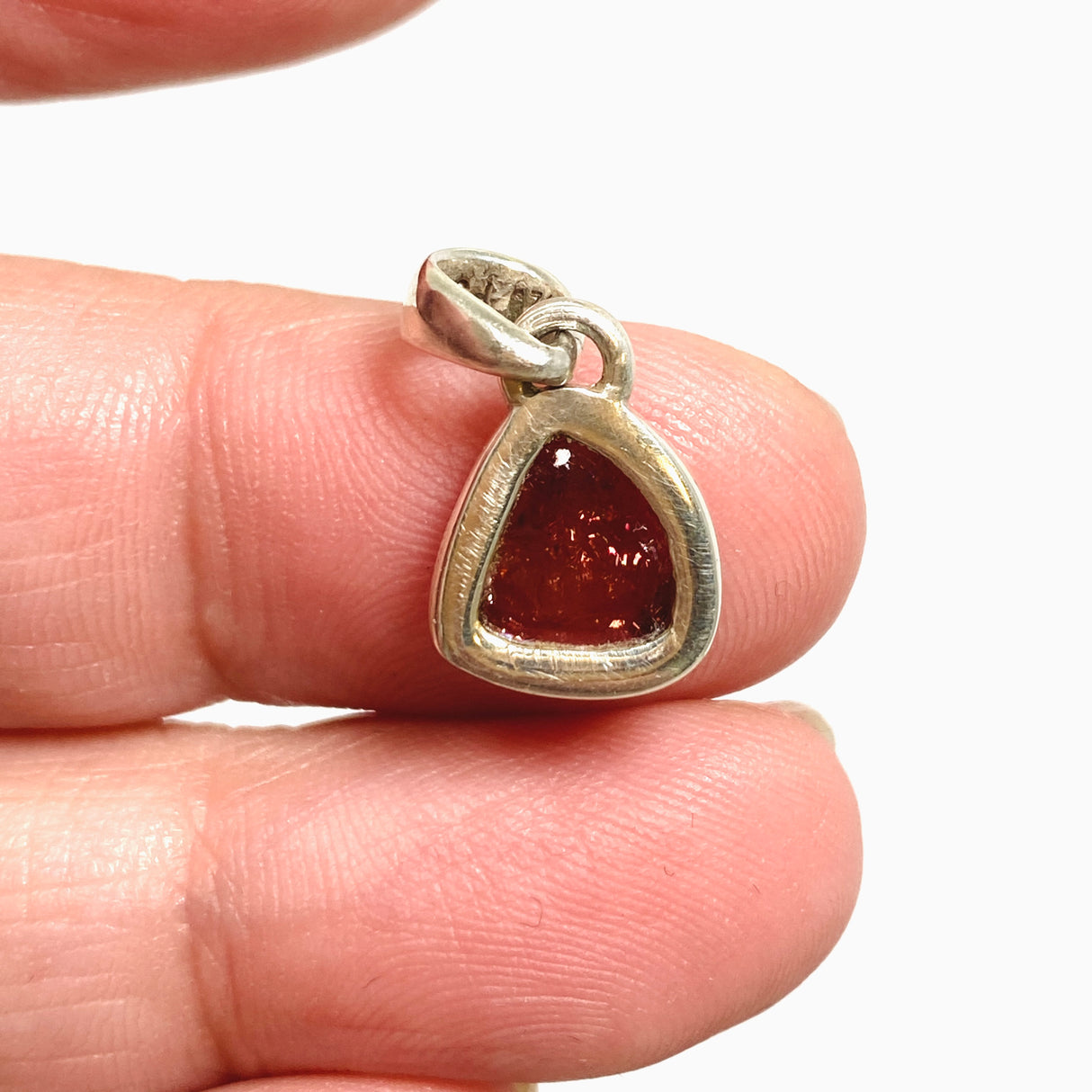 Watermelon Tourmaline Freeform Slice Pendant PPGJ1162