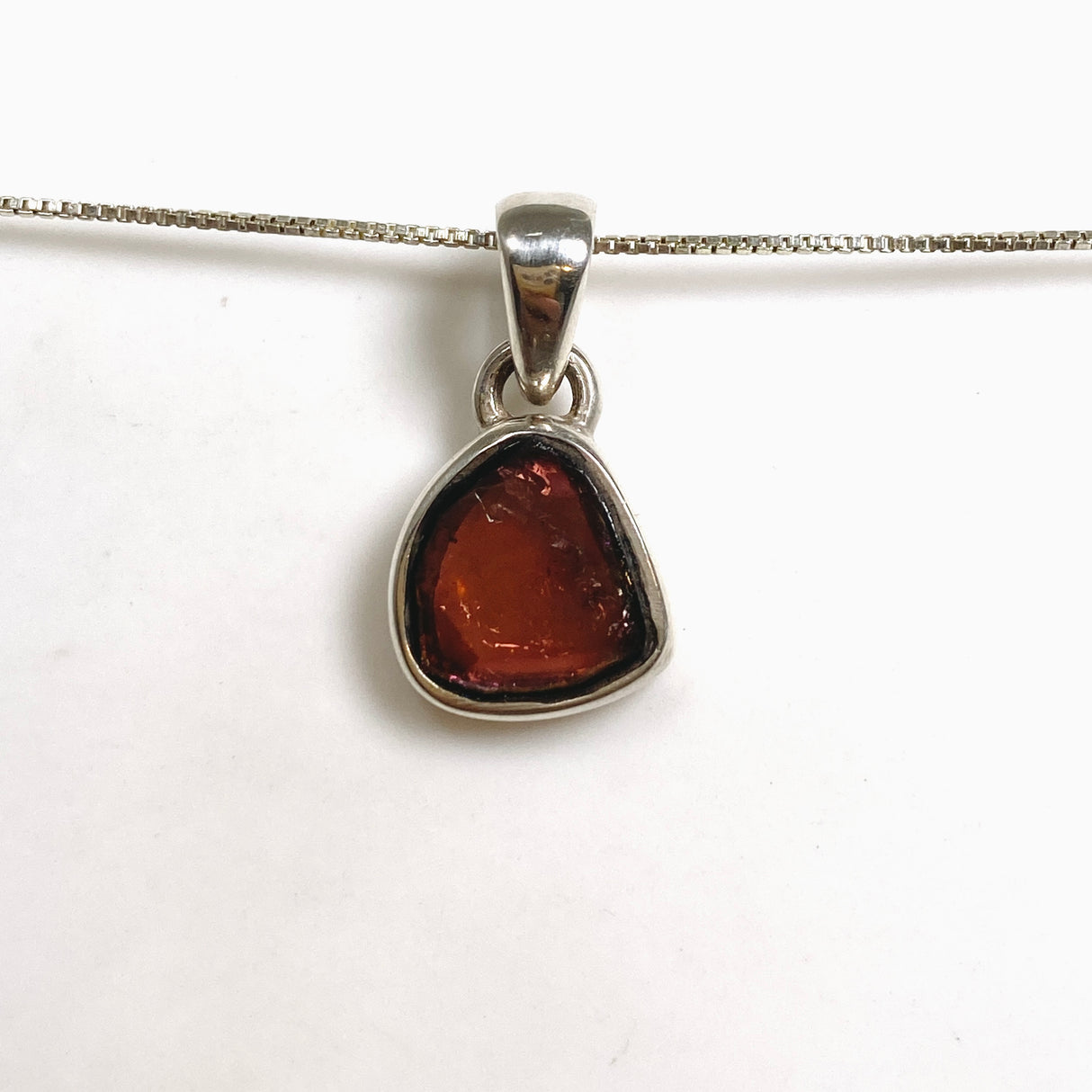 Watermelon Tourmaline Freeform Slice Pendant PPGJ1162