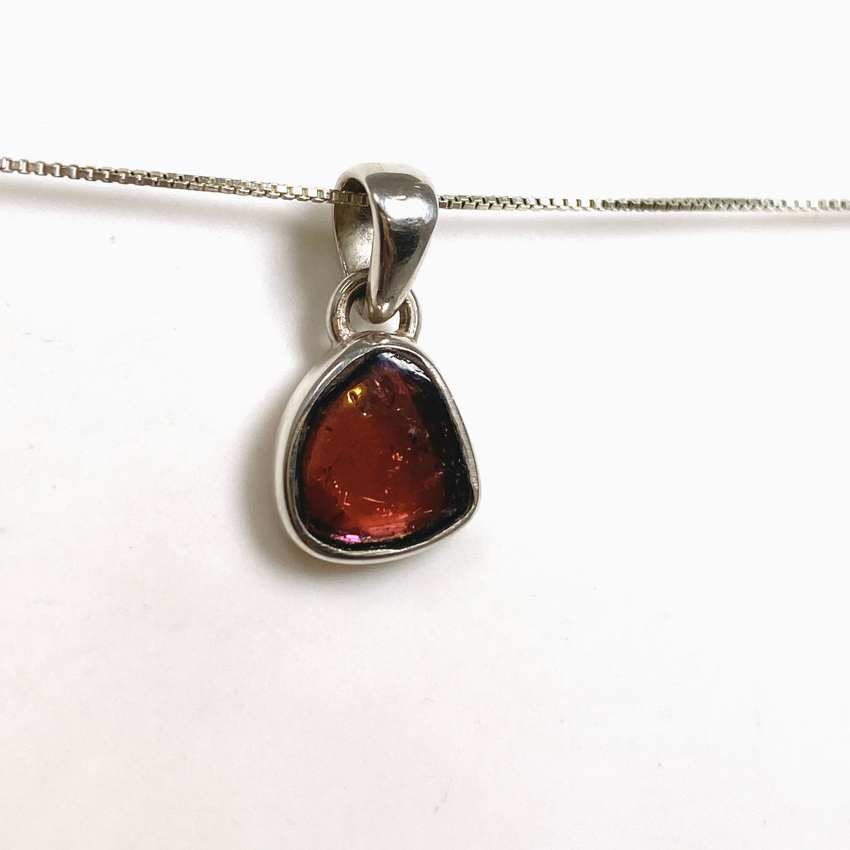 Watermelon Tourmaline Freeform Slice Pendant PPGJ1162