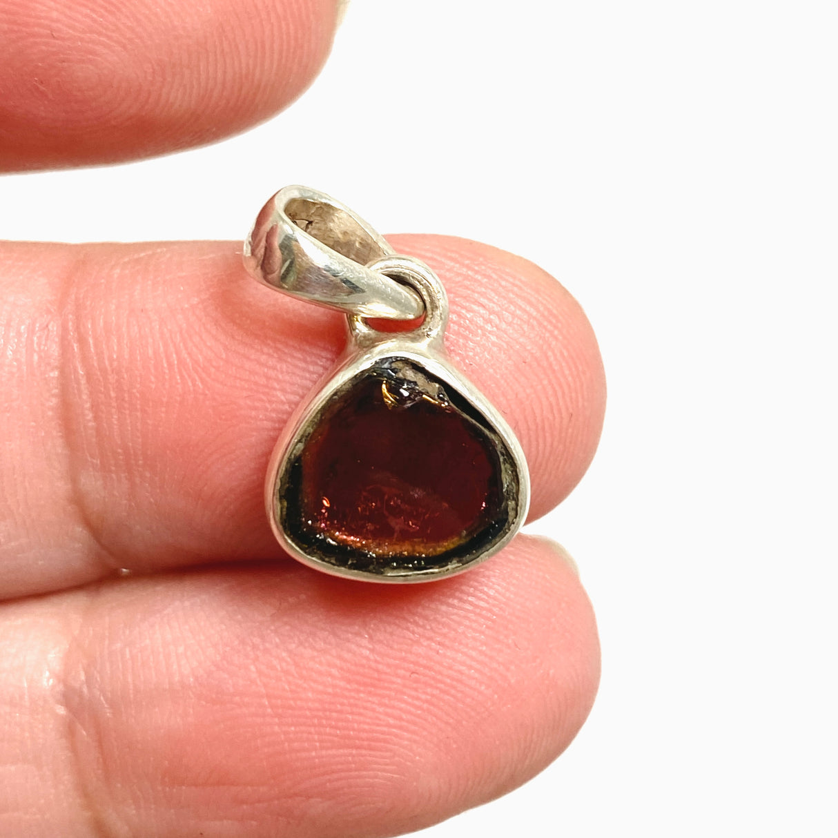 Watermelon Tourmaline Freeform Slice Pendant PPGJ1163