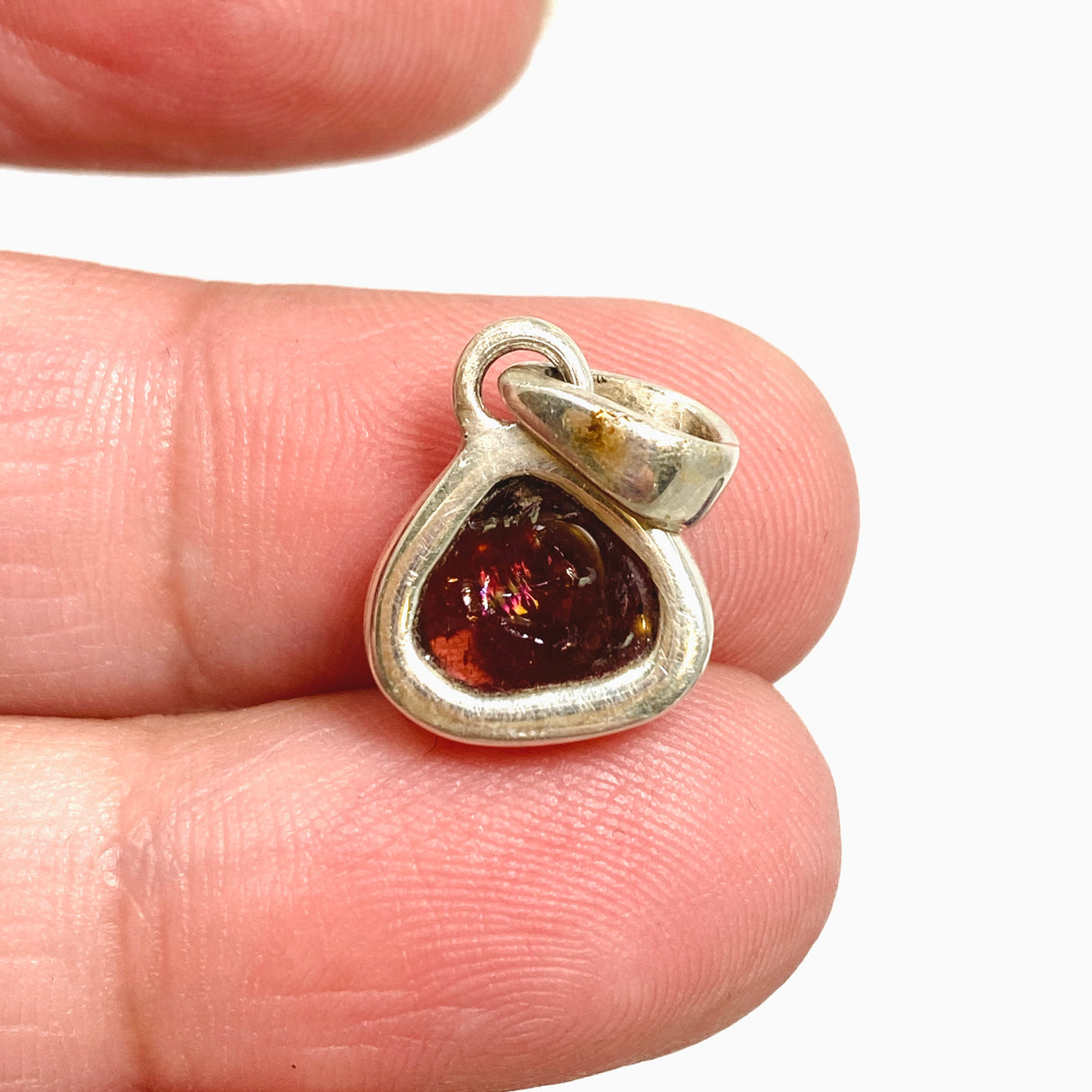 Watermelon Tourmaline Freeform Slice Pendant PPGJ1163