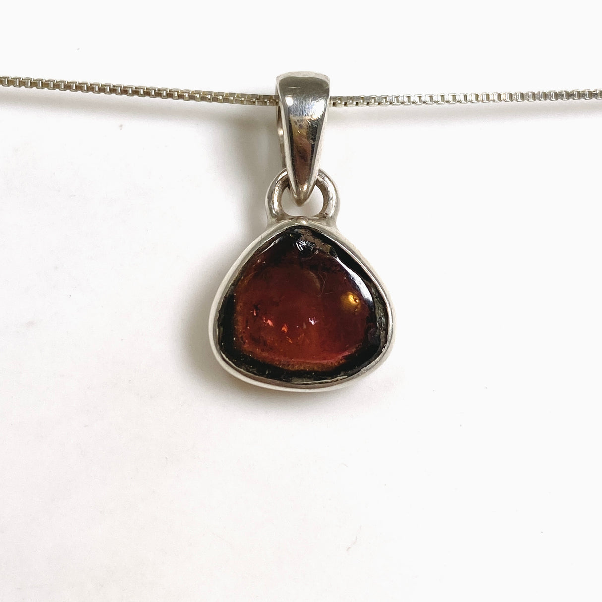 Watermelon Tourmaline Freeform Slice Pendant PPGJ1163