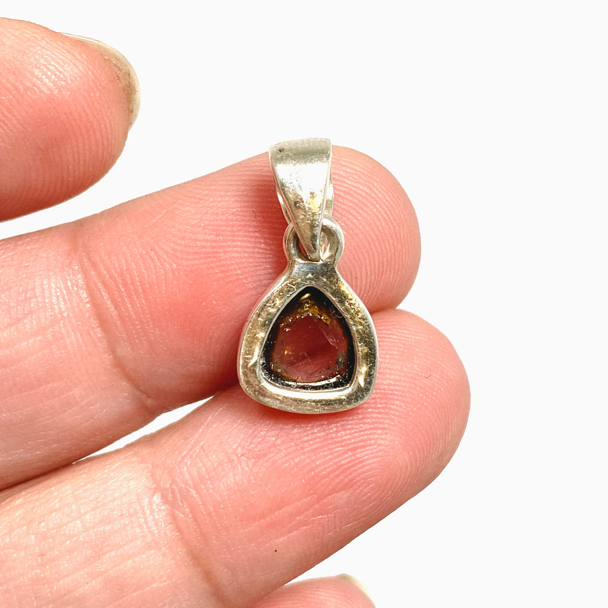 Watermelon Tourmaline Freeform Slice Pendant PPGJ1164