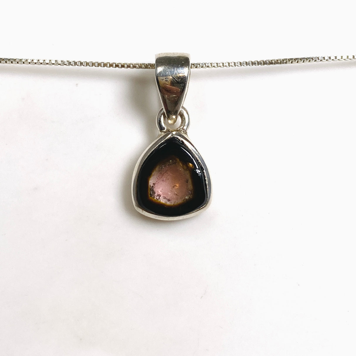 Watermelon Tourmaline Freeform Slice Pendant PPGJ1164