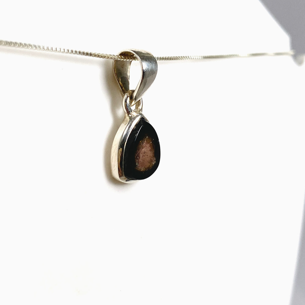 Watermelon Tourmaline Freeform Slice Pendant PPGJ1164