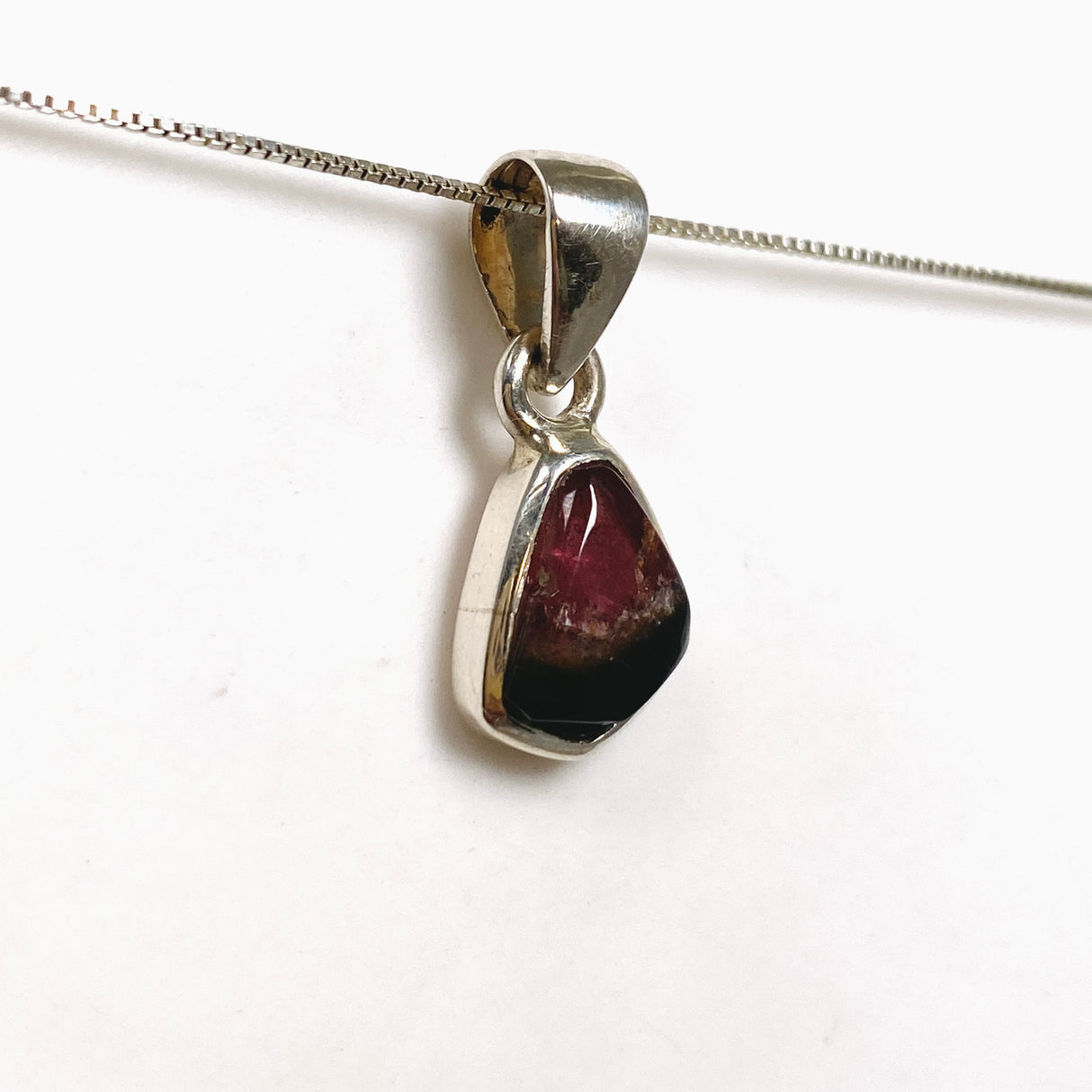 Watermelon Tourmaline Freeform Slice Pendant PPGJ1165