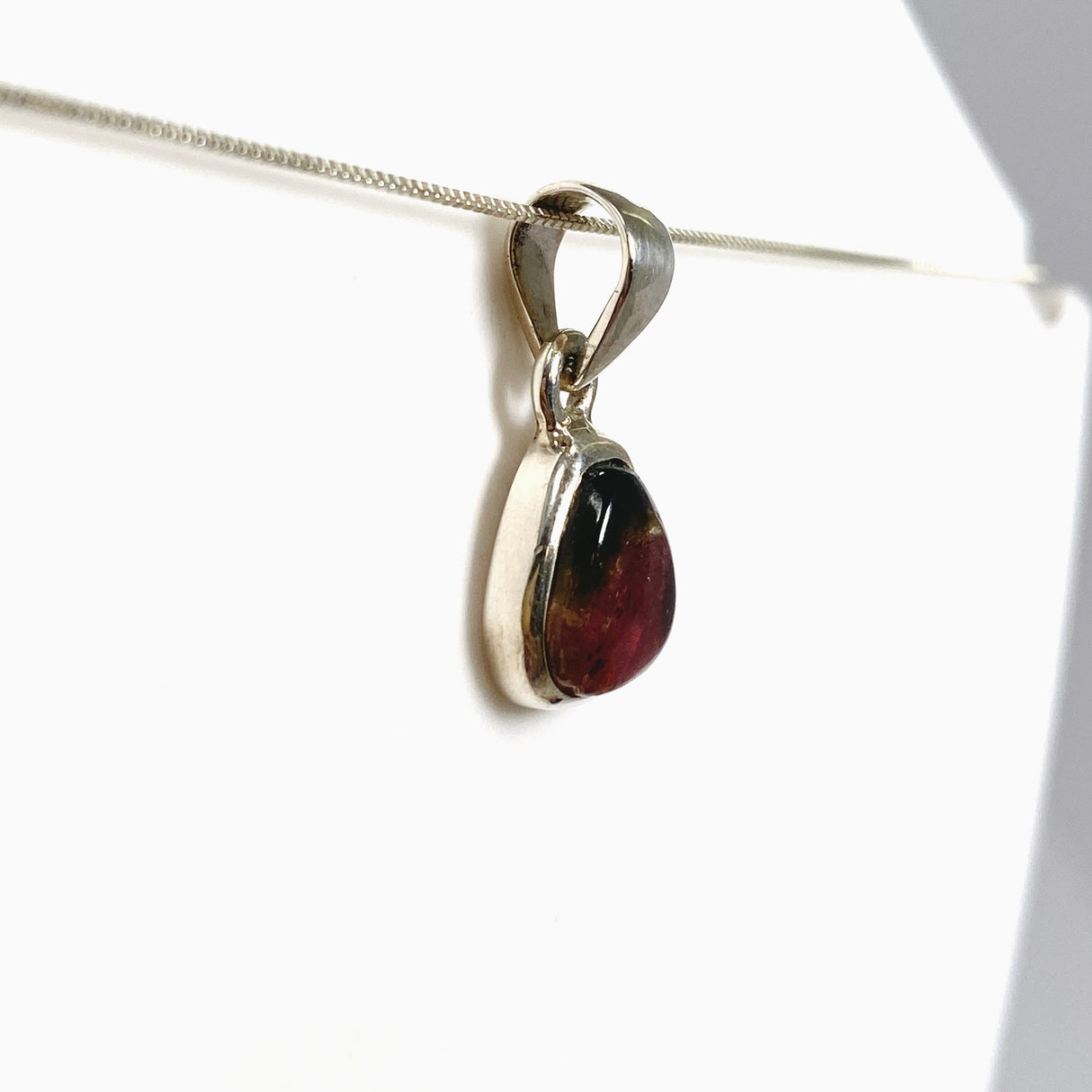 Watermelon Tourmaline Freeform Slice Pendant PPGJ1166