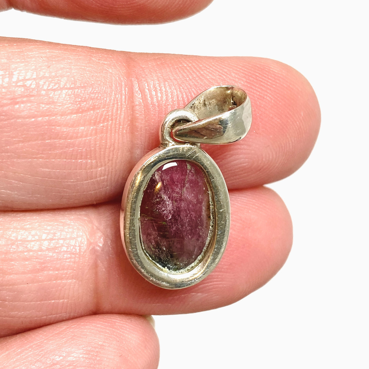 Watermelon Tourmaline Oval Cabochon Pendant PPGJ1171