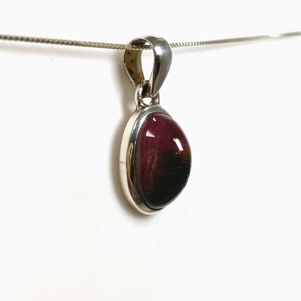 Watermelon Tourmaline Oval Cabochon Pendant PPGJ1171