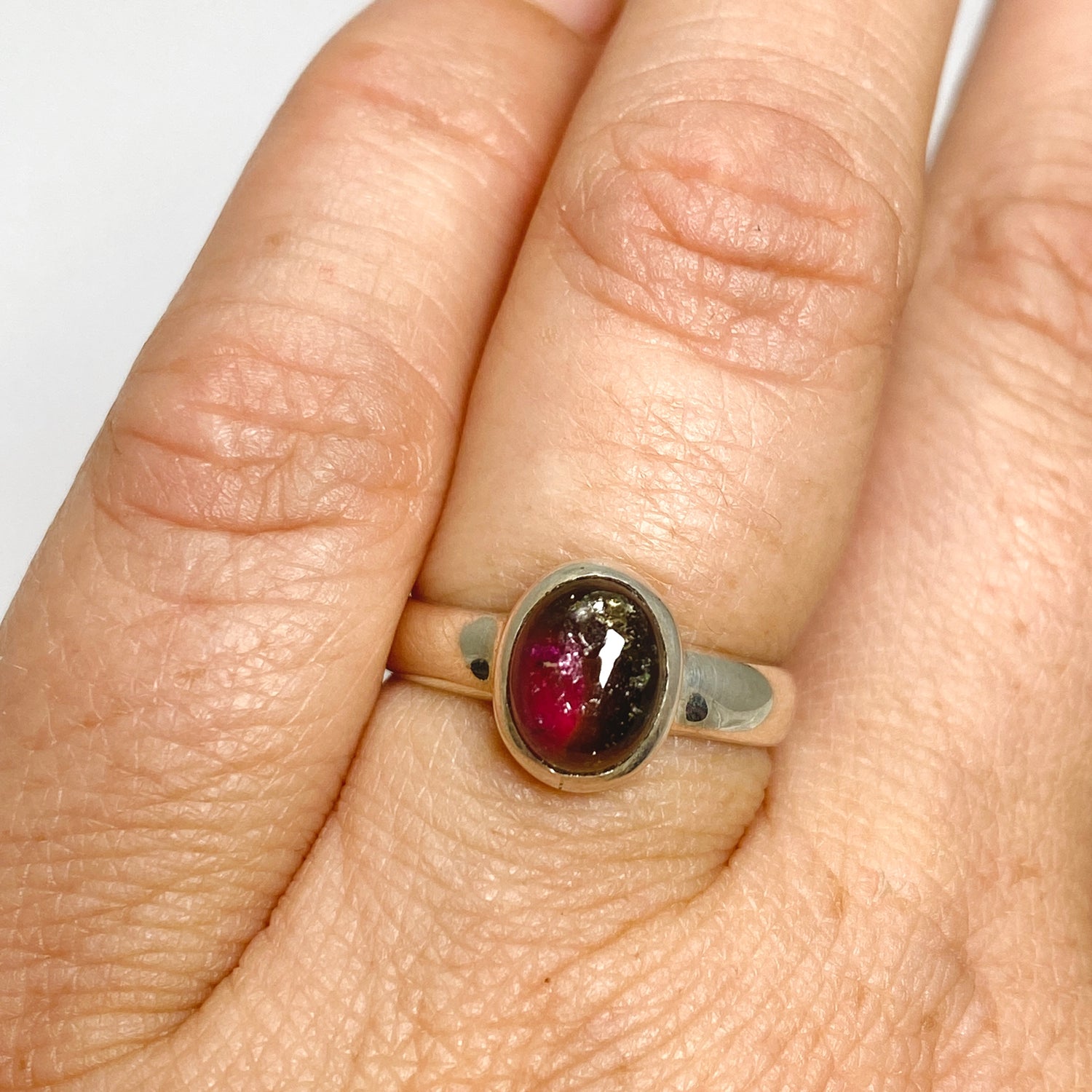 Watermelon Tourmaline Oval Ring Size 6 PRGJ349
