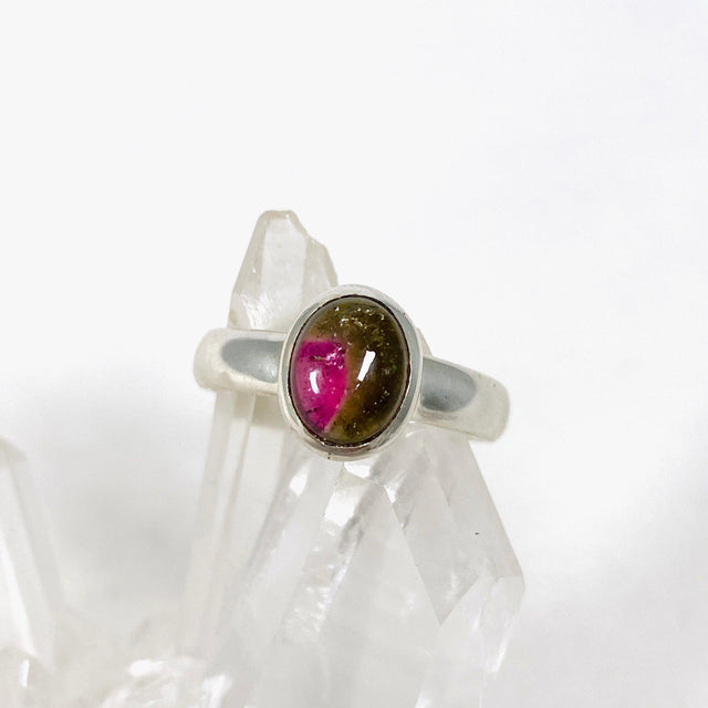 Watermelon Tourmaline Oval Ring Size 6 PRGJ349 - Nature's Magick