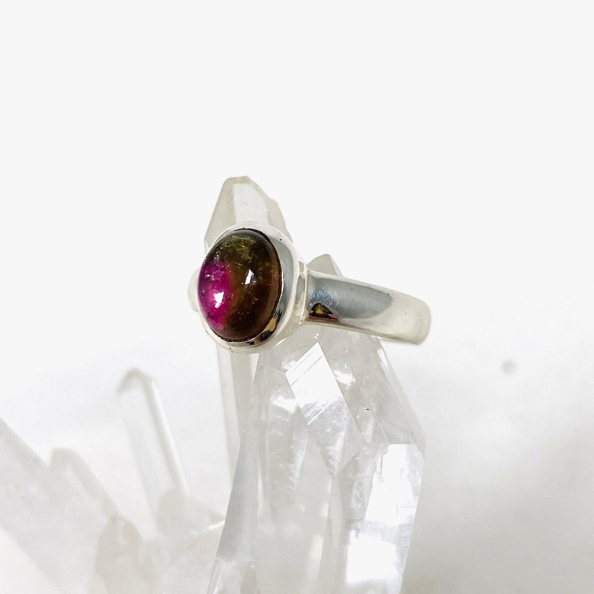 Watermelon Tourmaline Oval Ring Size 6 PRGJ349 - Nature's Magick