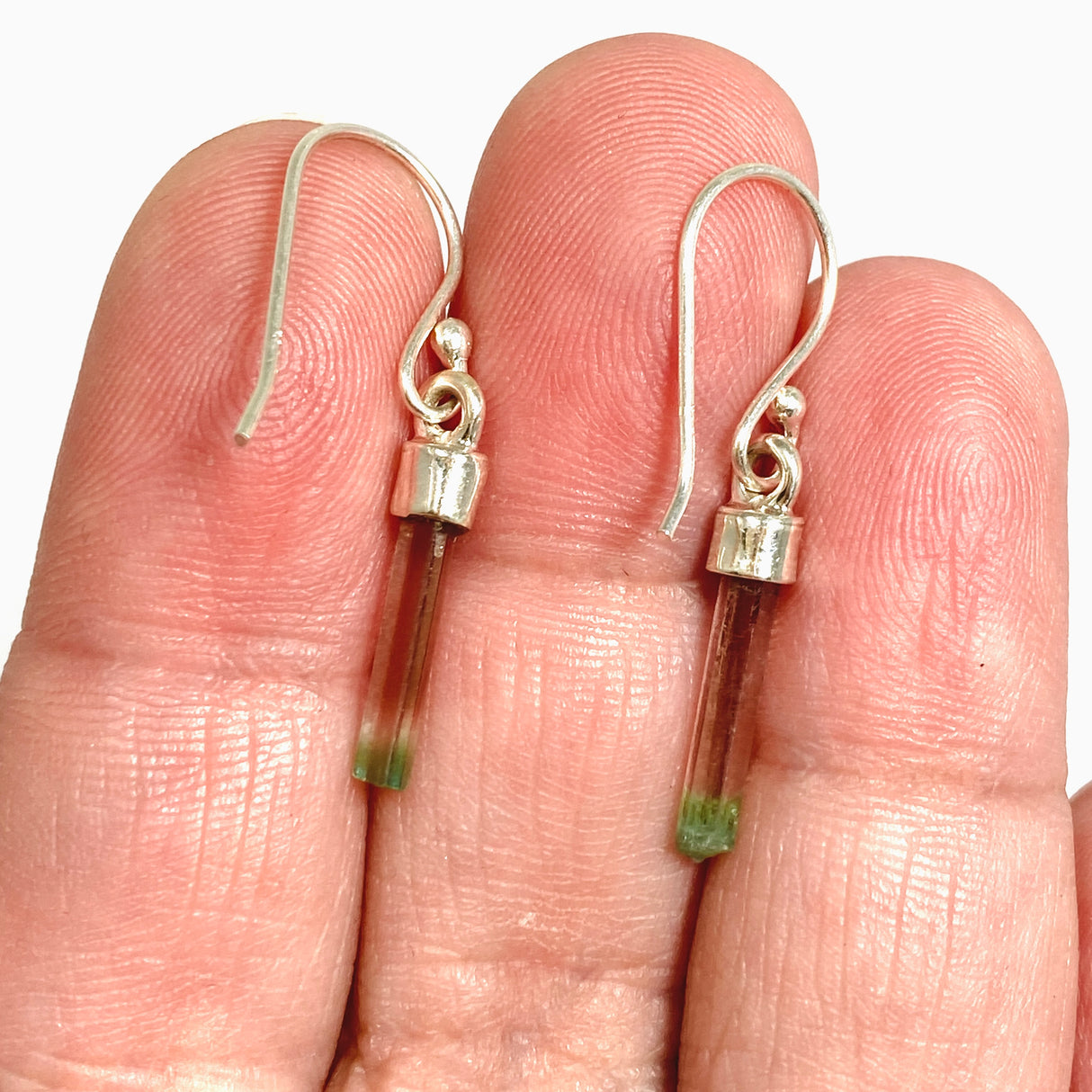 Watermelon Tourmaline Raw Crystal Earrings PEGJ358