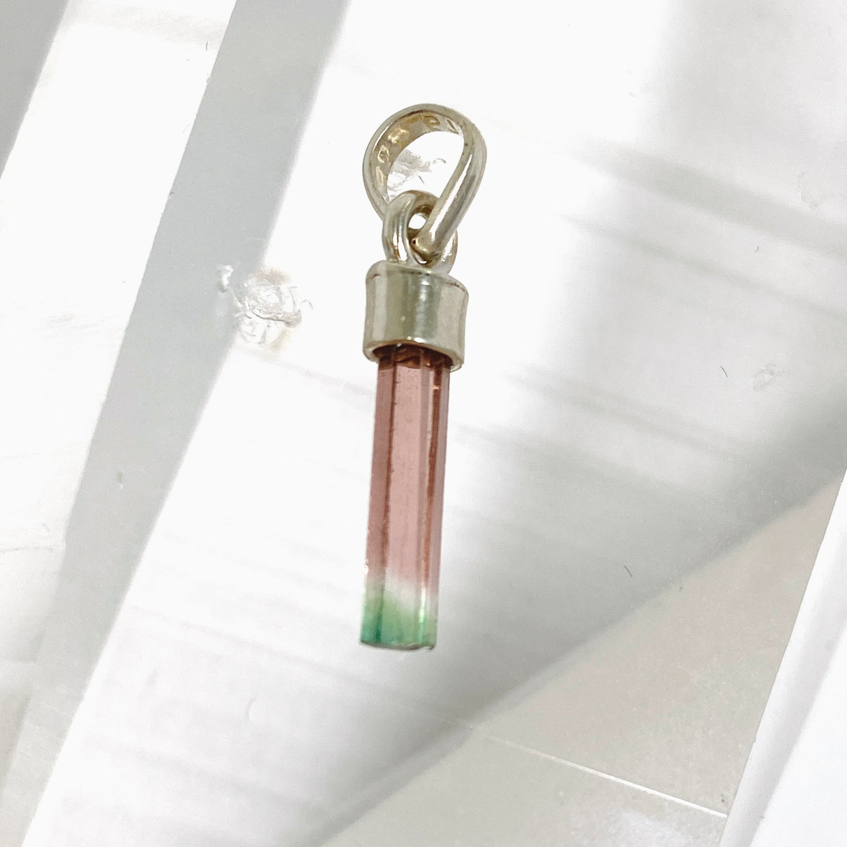 Watermelon Tourmaline Raw Crystal Pendant PPGJ1200