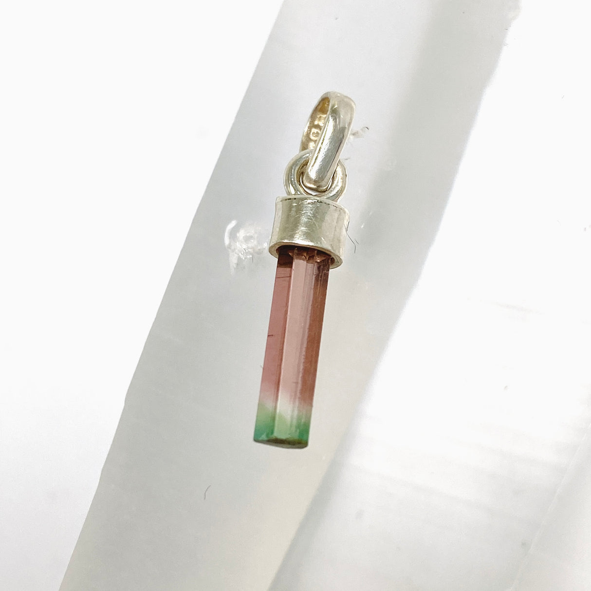 Watermelon Tourmaline Raw Crystal Pendant PPGJ1200