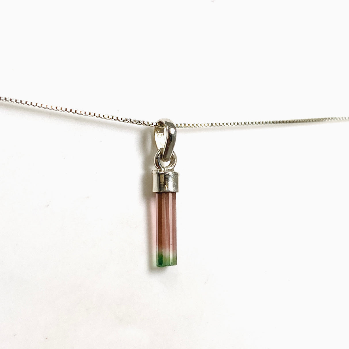 Watermelon Tourmaline Raw Crystal Pendant PPGJ1200