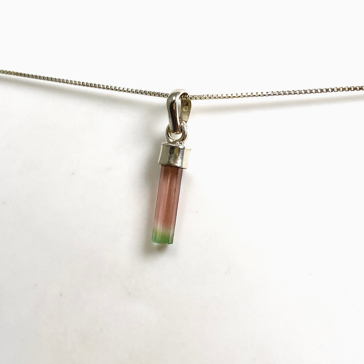 Watermelon Tourmaline Raw Crystal Pendant PPGJ1200