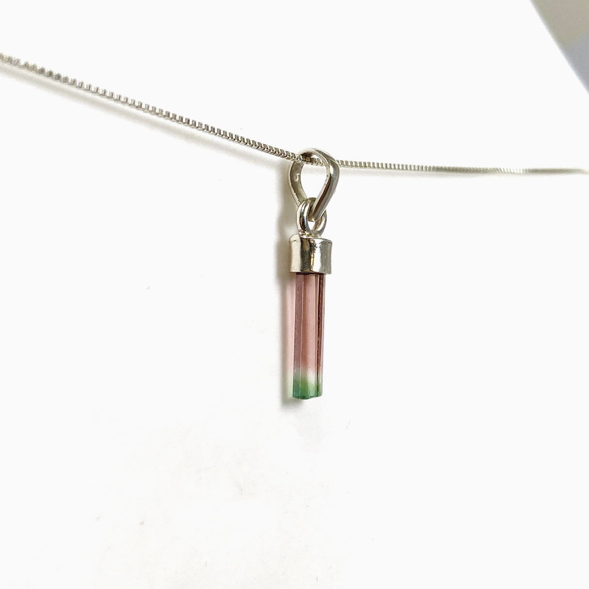 Watermelon Tourmaline Raw Crystal Pendant PPGJ1200