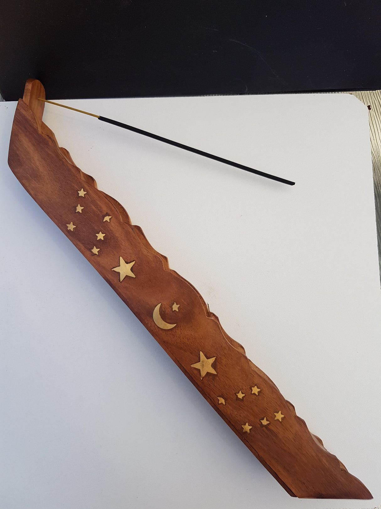 Wood & Brass inlay- incense stick trays - Nature's Magick